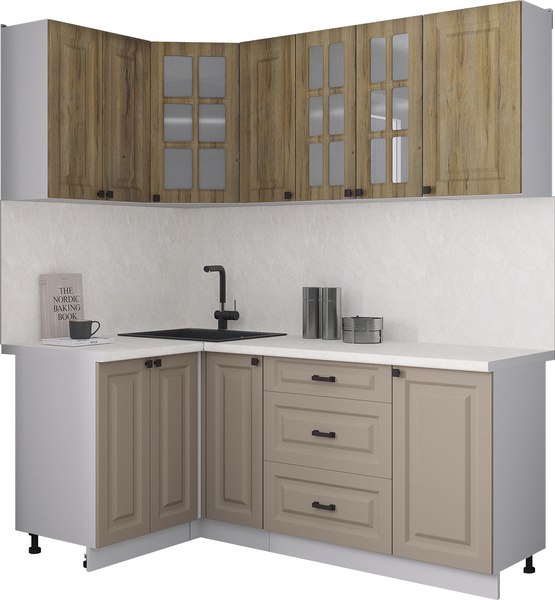 Кухонный гарнитур Интерлиния Мила Деко 1.2x1.9 - фото