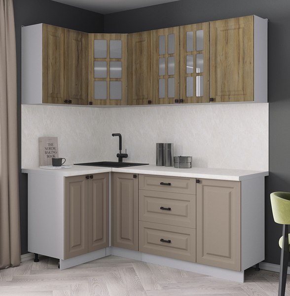 Кухонный гарнитур Интерлиния Мила Деко 1.2x1.9