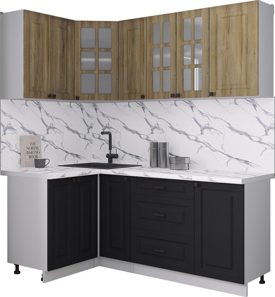 Кухонный гарнитур Интерлиния Мила Деко 1.2x1.9 - фото