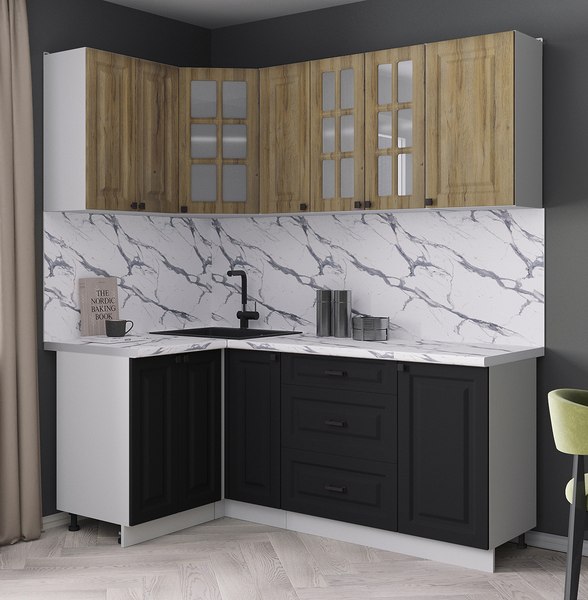 Кухонный гарнитур Интерлиния Мила Деко 1.2x1.9