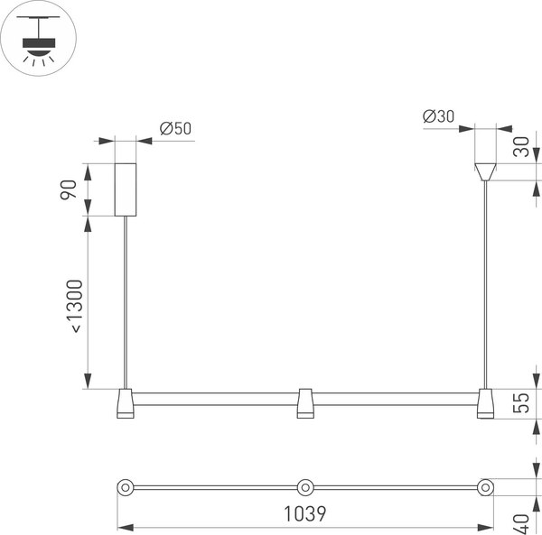Люстра Arlight SP-ELIZEO-S1000-16W Warm3000 WH 35deg / 036593