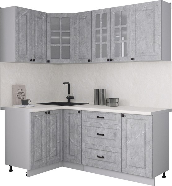 Кухонный гарнитур Интерлиния Мила Деко 1.2x1.9 - фото