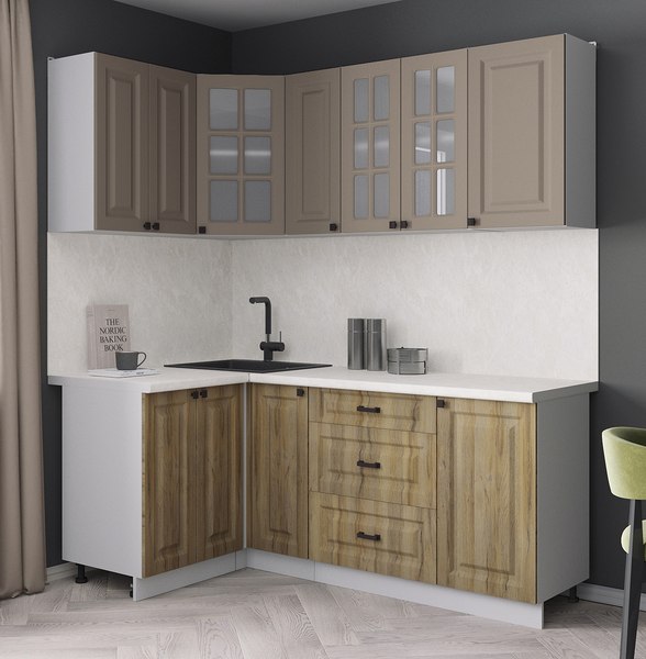 Кухонный гарнитур Интерлиния Мила Деко 1.2x1.9