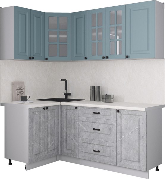 Кухонный гарнитур Интерлиния Мила Деко 1.2x1.9 - фото