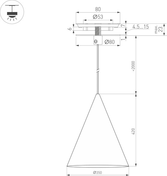 Потолочный светильник Arlight SP-MAKOTO-R350-14W Warm3000 BK 36deg / 054160