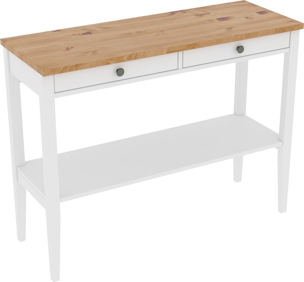 Консольный столик ММЦ Кантри 110x40 (белый лак/браун) - фото