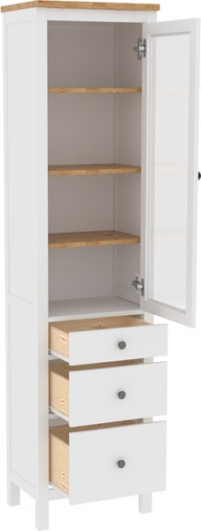 Шкаф-пенал с витриной ММЦ Кантри 13