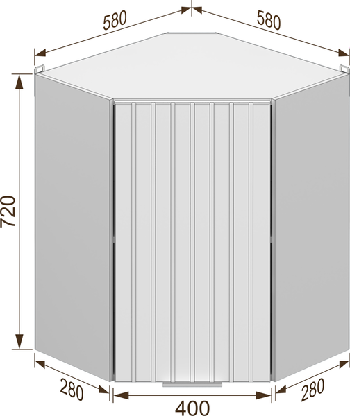Шкаф навесной для кухни Arvento Корнелия Анта-плюс ВШУ угловой
