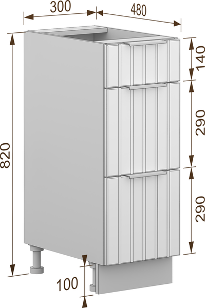 Шкаф-стол кухонный Arvento Корнелия Анта-плюс НШ30р3ш без столешницы