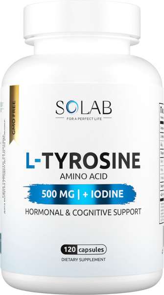 L-тирозин SOLAB С йодом 500мг - фото