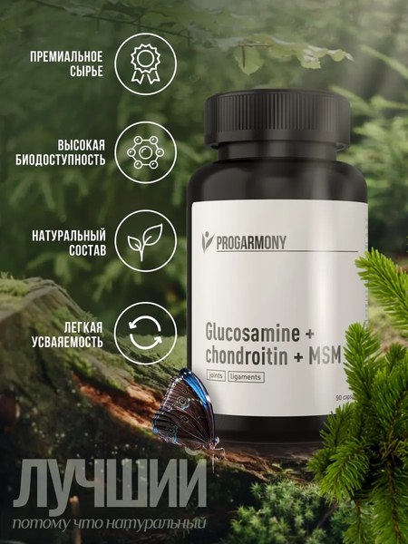 Комплексная пищевая добавка Progarmony Глюкозамин Хондроитин MSM