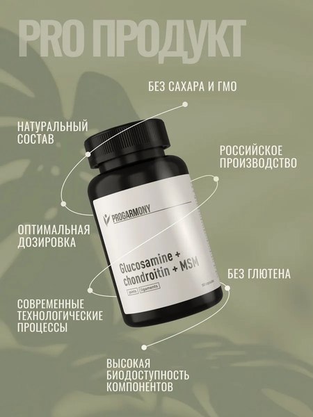 Комплексная пищевая добавка Progarmony Глюкозамин Хондроитин MSM