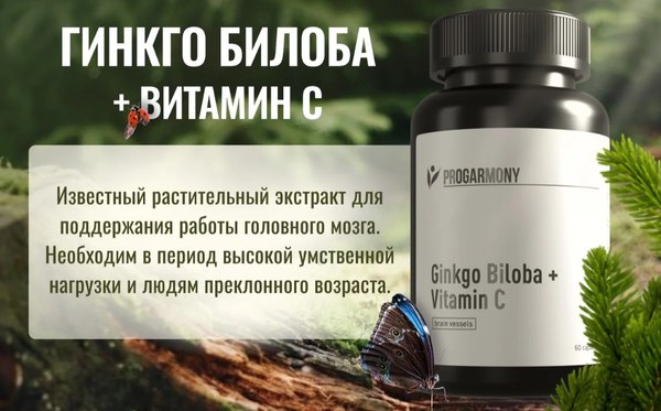 Комплексная пищевая добавка Progarmony Гинкго билоба с витамином С