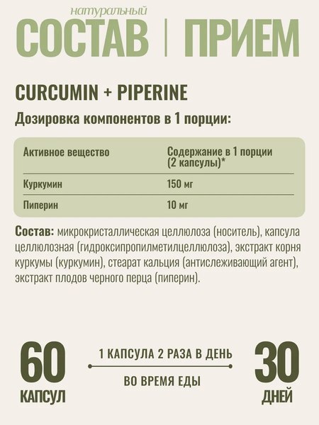 Пищевая добавка Progarmony Куркумин и пиперин