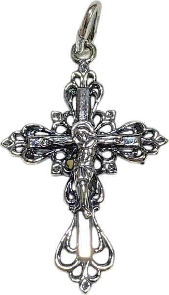 Подвеска Wolves Ажурный нательный крестик серебрение 1390 - фото