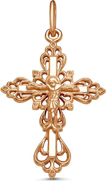 Подвеска Wolves Ажурный нательный крестик золочение 1391 - фото