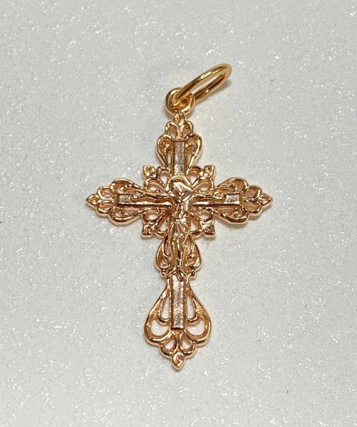 Подвеска Wolves Ажурный нательный крестик золочение 1391