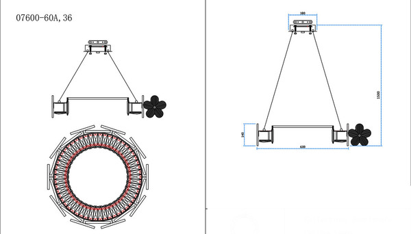 Люстра Kinklight Лиона 07600-60A.36