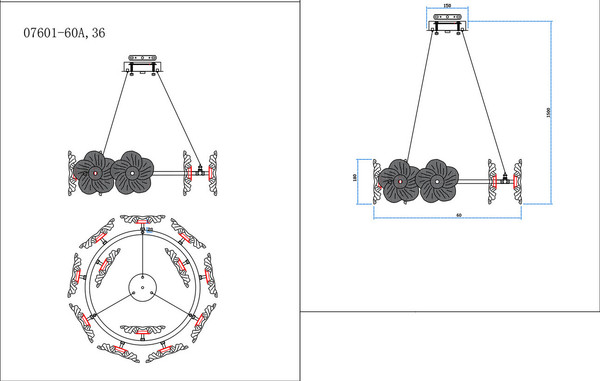 Люстра Kinklight Грея 07601-60A.36