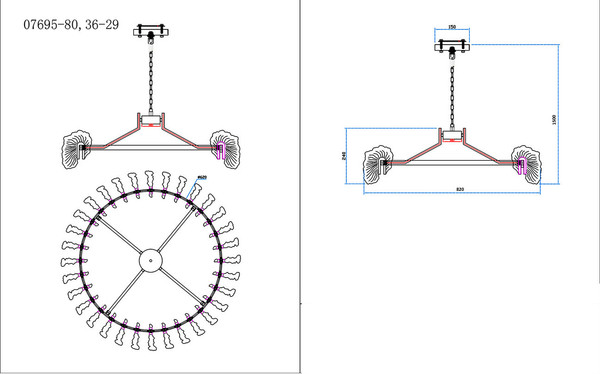 Люстра Kinklight Мару 07695-80.36-29