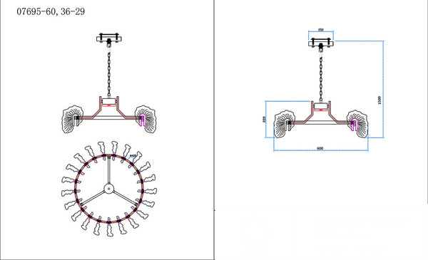 Люстра Kinklight Мару 07695-60.36-29