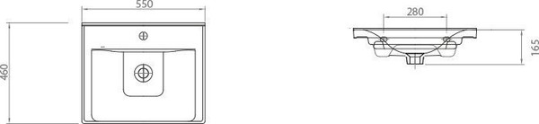 Тумба с умывальником Гамма 23оФ2/3-У55 Сава-2055