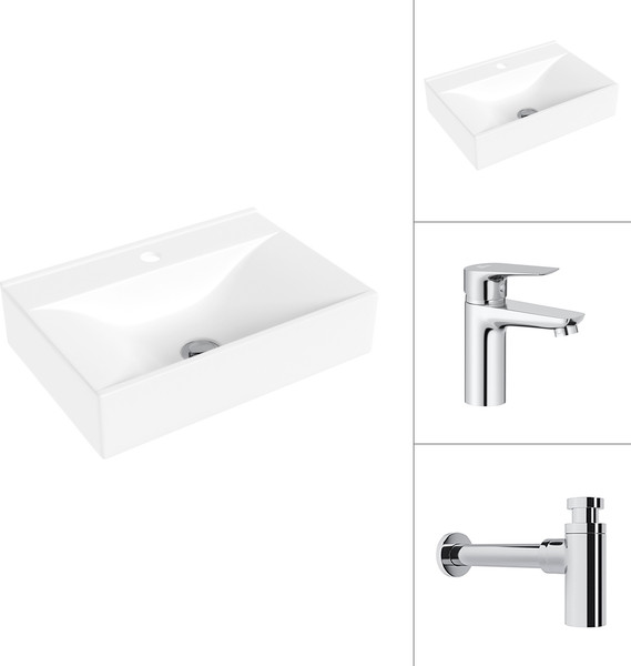 Умывальник со смесителем Lauter 21887B + Awe 21CK128C с сифоном 21635CH - фото