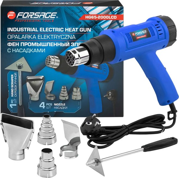 Строительный фен Forsage F-HG65-2000LCD (65566) - фото