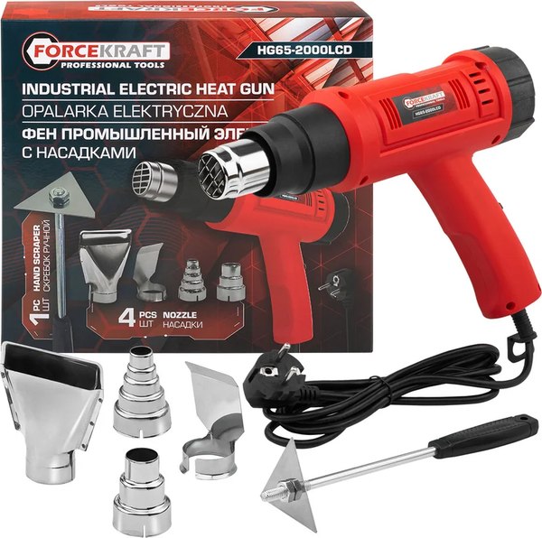 Строительный фен ForceKraft FK-HG65-2000LCD (65567) - фото