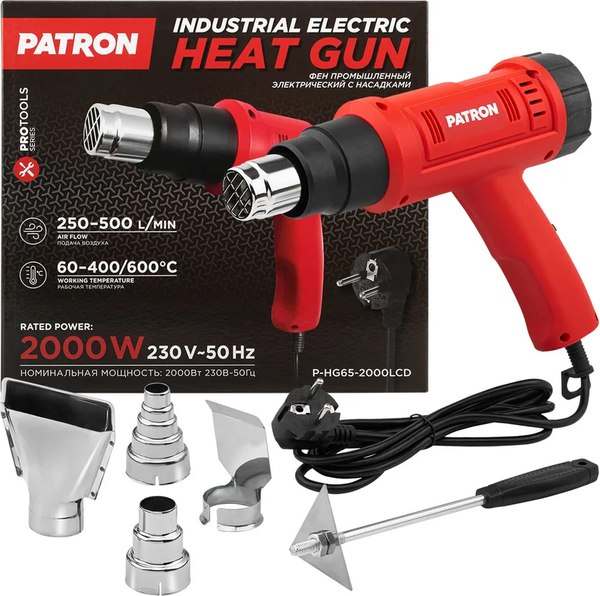 Строительный фен Patron P-HG65-2000LCD (65568) - фото