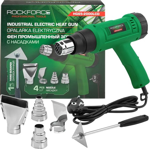 Строительный фен RockForce RF-HG65-2000LCD (65569) - фото