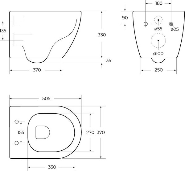 Унитаз подвесной Cezares Stylus CZR-513-TH-R/CZR-089-SC