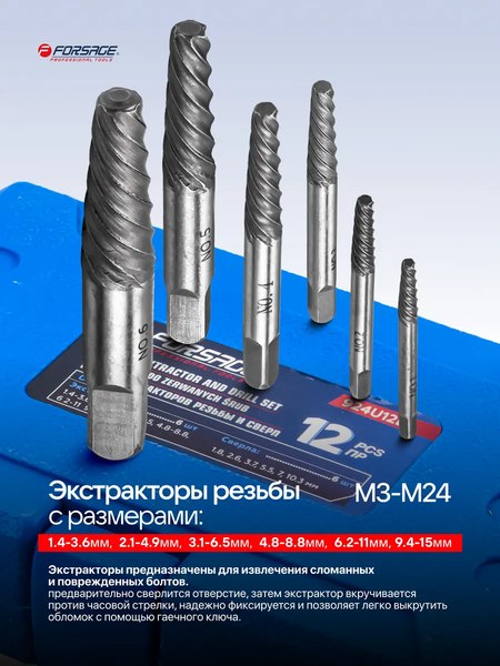 Набор экстракторов Forsage F-924U12B