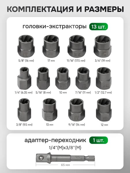 Набор экстракторов RockForce RF-1321S