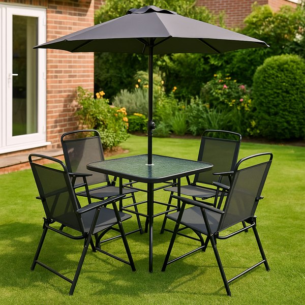 Комплект садовой мебели AksHome Picnic (серый/черный)