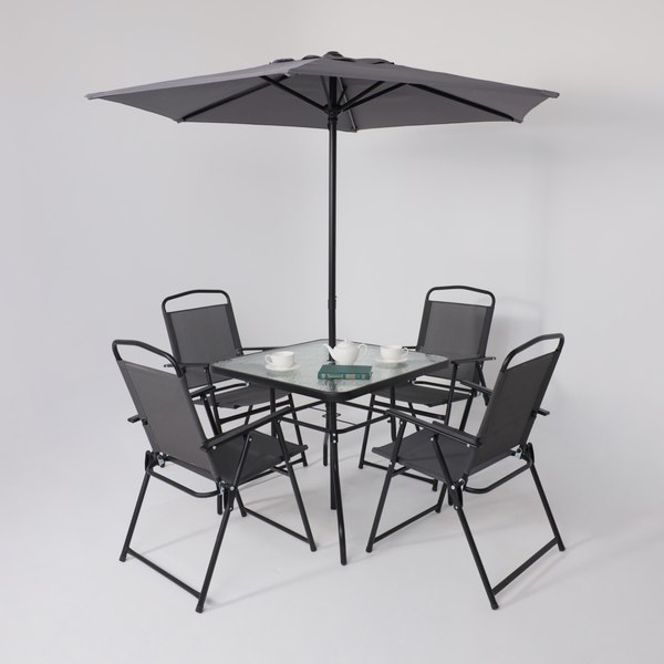 Комплект садовой мебели AksHome Picnic (серый/черный)