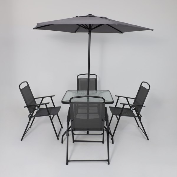 Комплект садовой мебели AksHome Picnic (серый/черный)