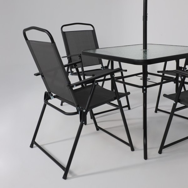 Комплект садовой мебели AksHome Picnic (серый/черный)