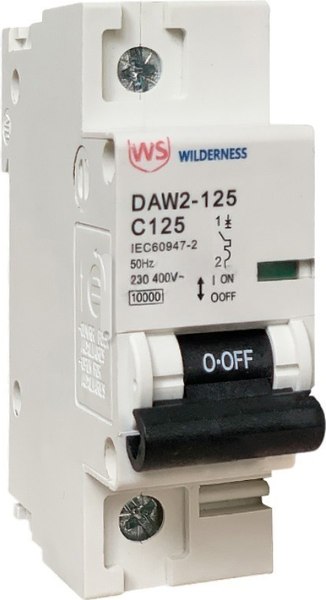 Выключатель автоматический Wilderness DAW2-125 1P 125A х-ка C 10kA (R) / DAW2-125-1-C125 - фото
