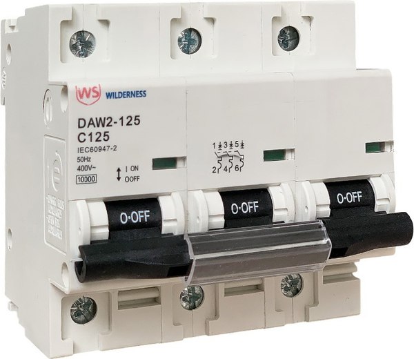 Выключатель автоматический Wilderness DAW2-125 3P 100A х-ка C 10kA (R) / DAW2-125-3-C100 - фото