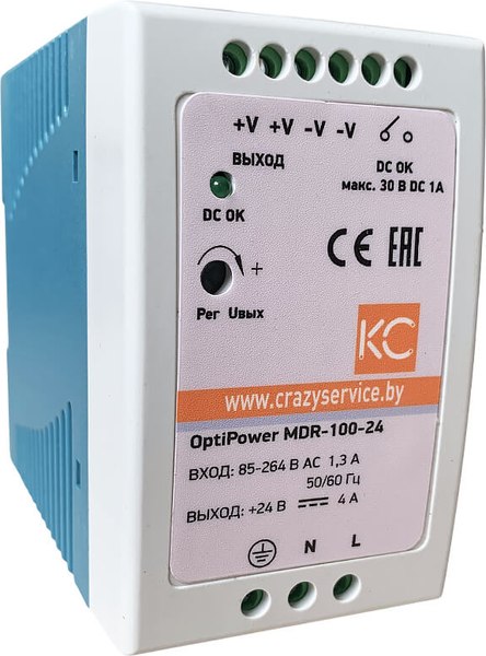 Блок питания на DIN-рейку КС MDR-100W-12V / mdr-100-12 - фото