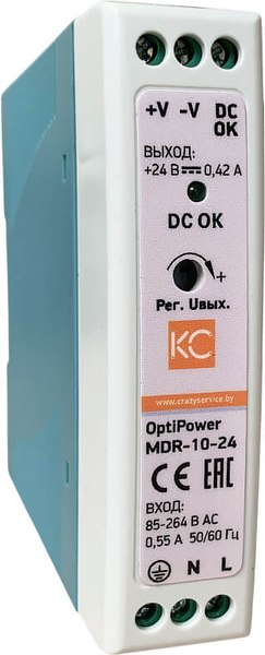 Блок питания на DIN-рейку КС MDR-20W-12V / mdr-20-12 - фото