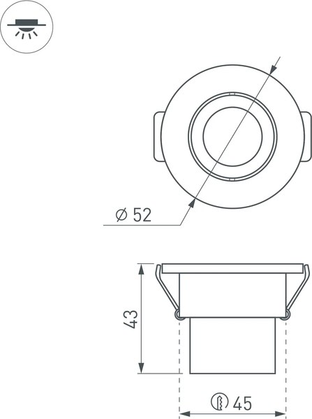 Точечный светильник Arlight LTM-R52WH 3W Warm White 30deg / 015393