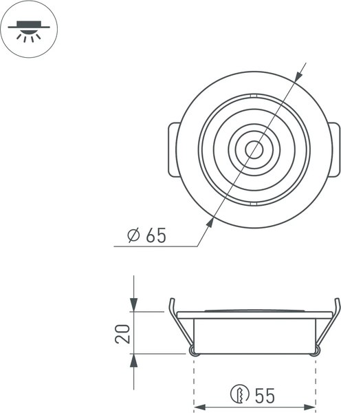 Точечный светильник Arlight LTM-R65WH 5W Day White 10deg / 020767