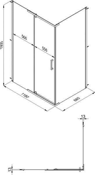 Душевой уголок Triton Терра-Хром 120х90