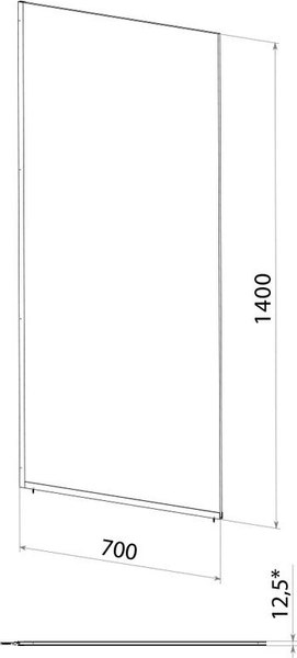 Стеклянная шторка для ванны Triton Статик-Хром 70х140