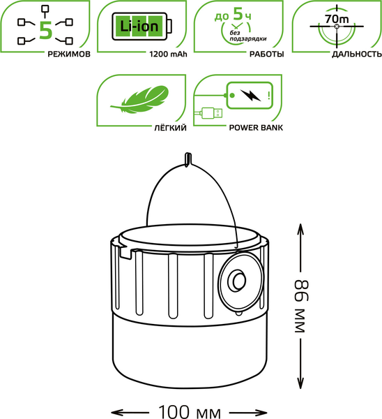 Фонарь Gauss GFL005 / GF005
