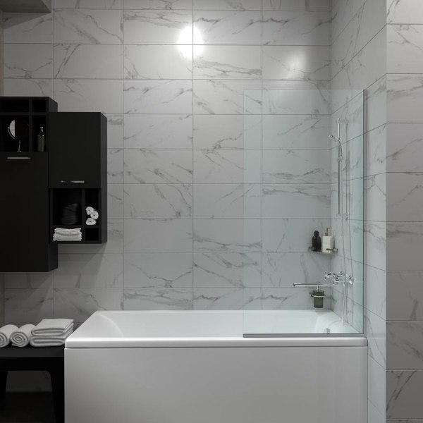 Стеклянная шторка для ванны Triton Статик-Хром 50x140