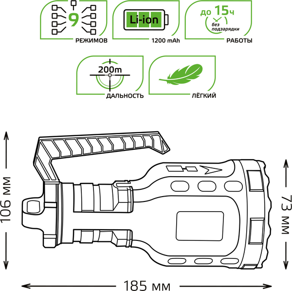 Фонарь Gauss GFL209 / GF209