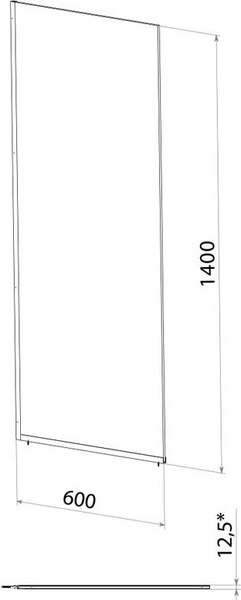 Стеклянная шторка для ванны Triton Статик-Блэк 60x140